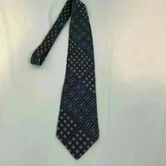 FORMAT MENS 100% SILK TIE BLUE GOLD NWT - Picture 1 of 10
